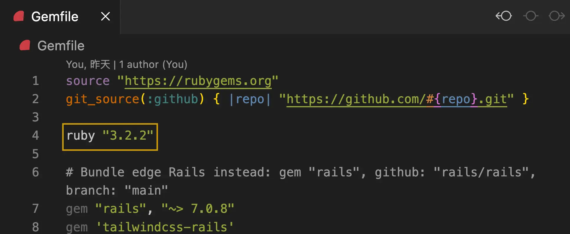 查看專案的 ruby 版本