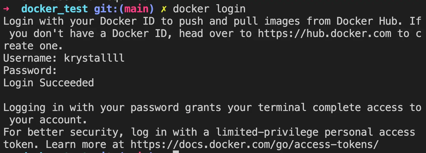 docker login