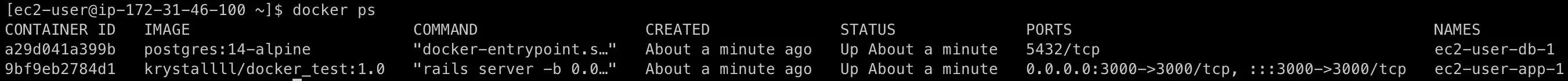 docker ps