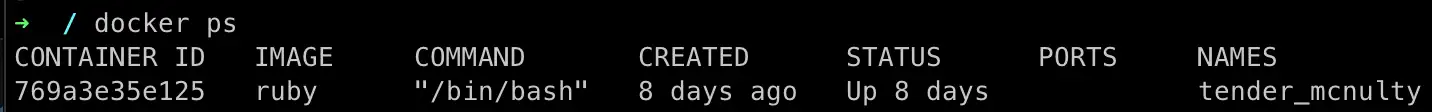 docker ps